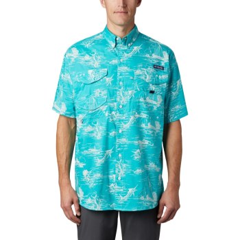 Columbia Overhemd Heren, PFG Super Bonehead Classic Short Sleeve LichtTurquoise, 59FGIXLWB